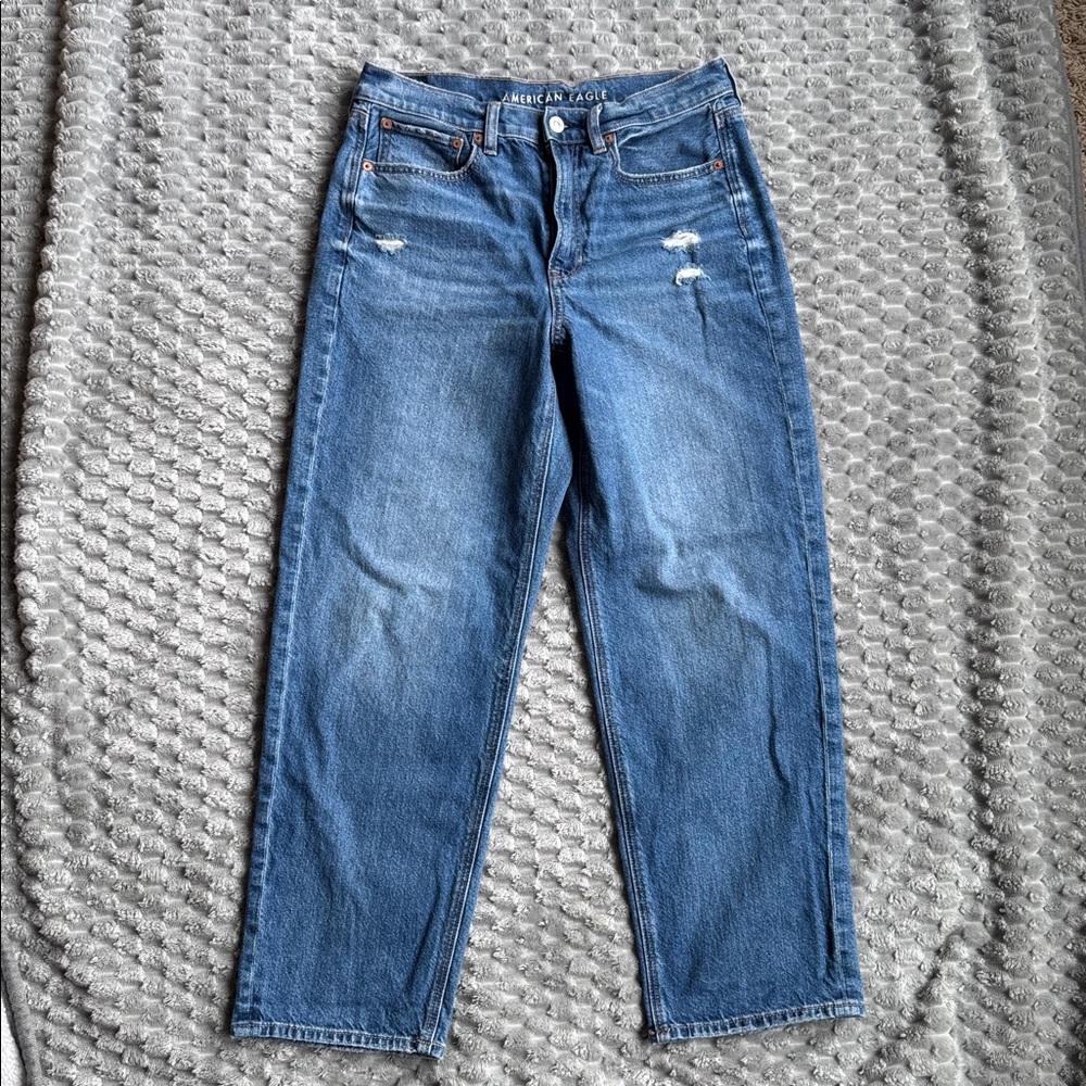 American Eagle Outfitters Super High Rise  Baggy Straight Jean 6S